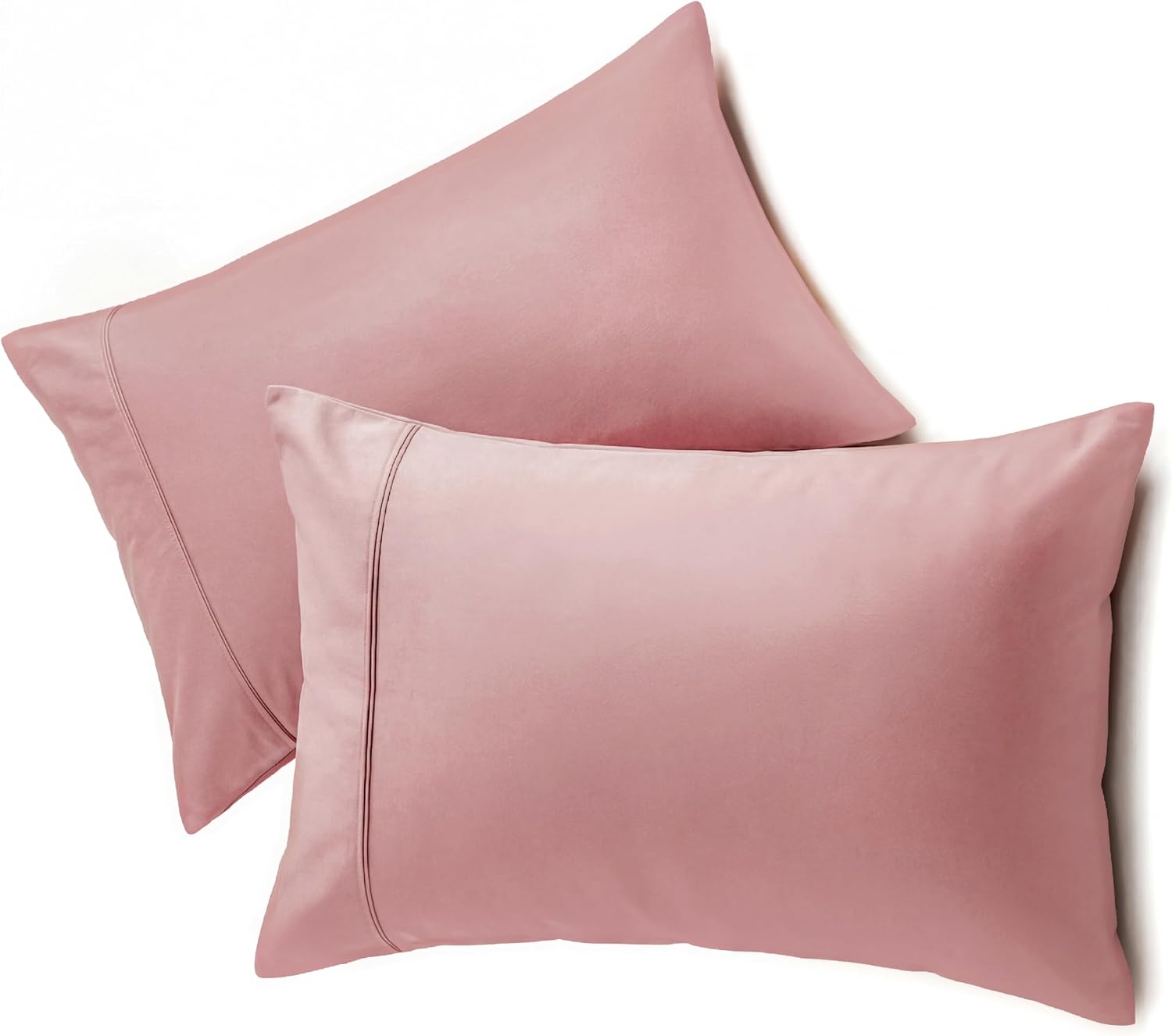 Queensbay Standard Pillow Cases Set of 2, Microfiber Cooling Pillowcases, Soft Breathable Envelope Closure Pillow Covers, Wrinkle Free Easy…