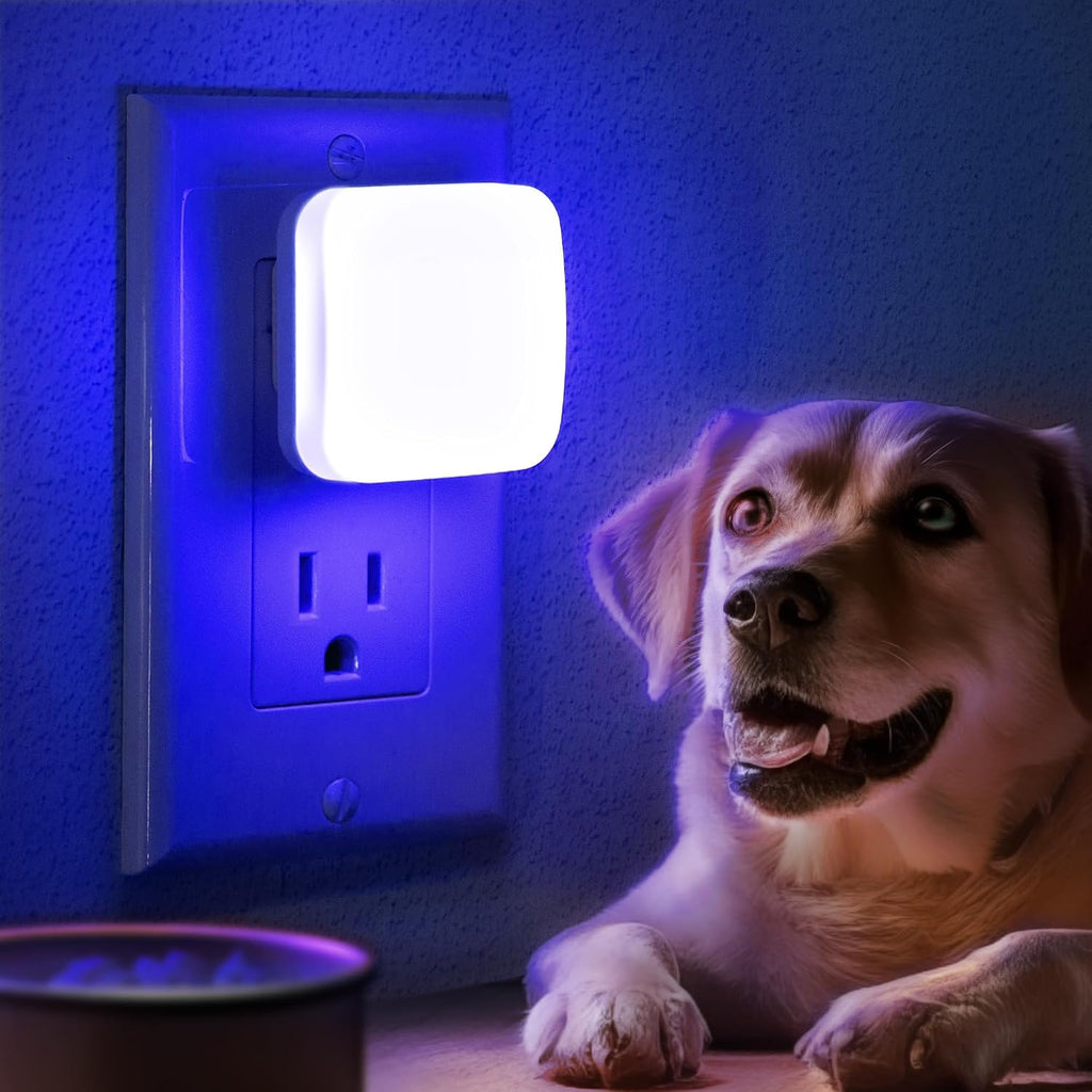 Blue Night Lights Plug into Wall, Nightlights With Light Sensor Dusk to Dawn, 0.3W Square Plug in Night Light for Kids, Blue Night Light…