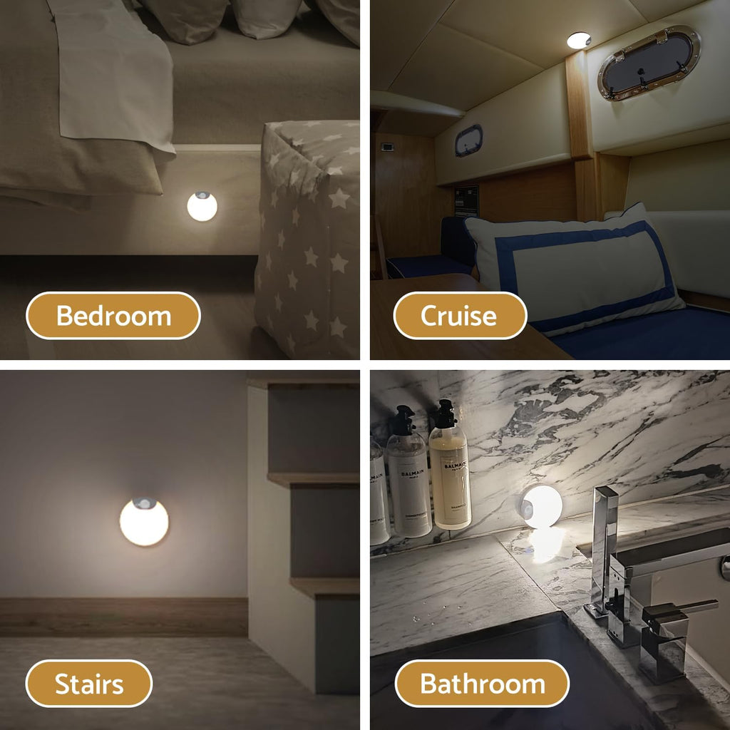 DAZZY DOT Rechargeable Night Light Motion Sensor Stair Lights Indoor Wireless, Battery Operated, Magnetic, Dimmable, for Stairway, Hall…