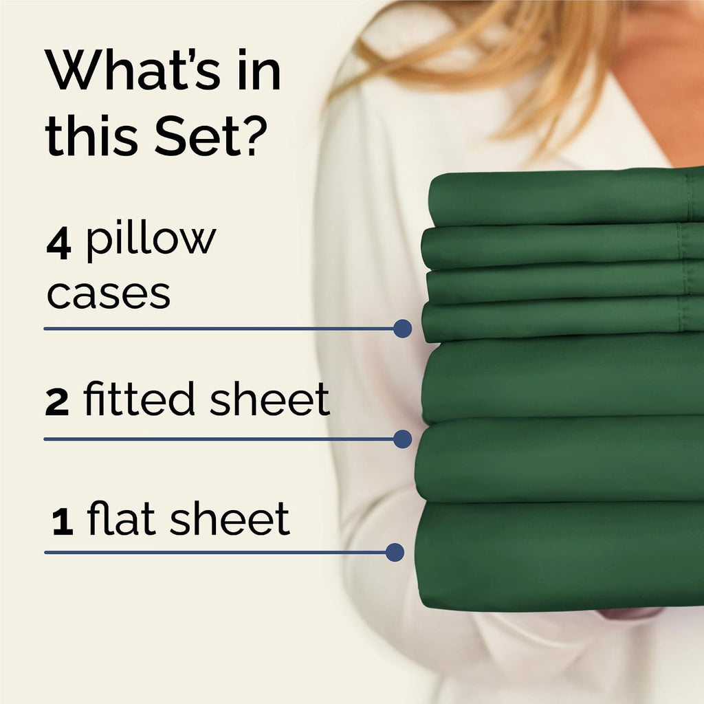 Split King 7 Piece Sheet Set - Comfy, Breathable & Cooling - Soft Hotel Luxury Bedding for Women, Men, Kids, Teens and Children - 1 Flat…