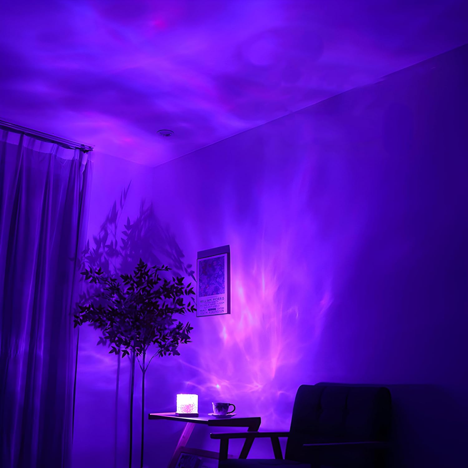 Ocean Wave Light Projector | Northern Lights Aurora & Crystal Ripple Lamp | Ocean Mood & Night Light with Remote, Multi-Mode Moving Waves…