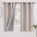 YoungsTex Linen Short Blackout Curtains for Bedroom Window, 40 Inch Length Thermal Insulated Black Out Drapes with Grommet Privacy for Kith…