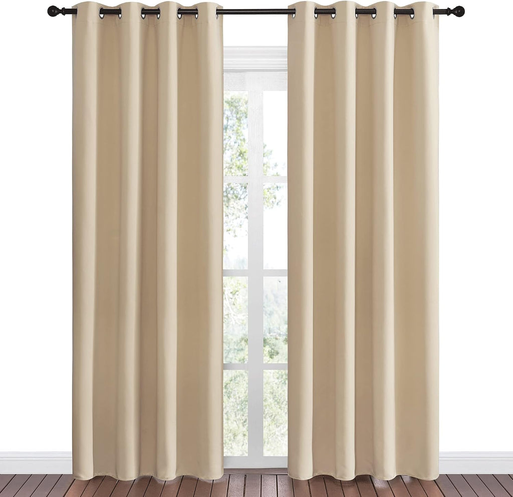 Nicetown Bedroom Room Darkening Draperies - Home Fashion Thermal Insulated Solid Grommet Room Darkening Window Curtains for Hall Room (1 Pa…