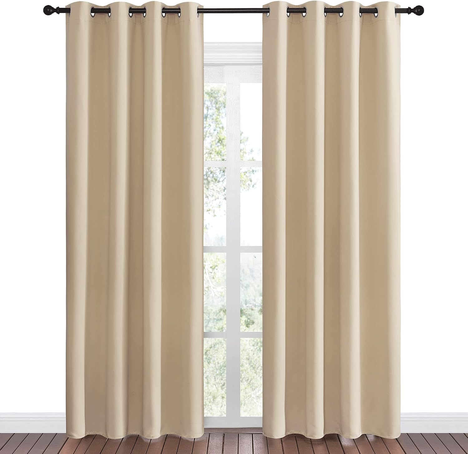 Nicetown Bedroom Room Darkening Draperies - Home Fashion Thermal Insulated Solid Grommet Room Darkening Window Curtains for Hall Room (1 Pa…