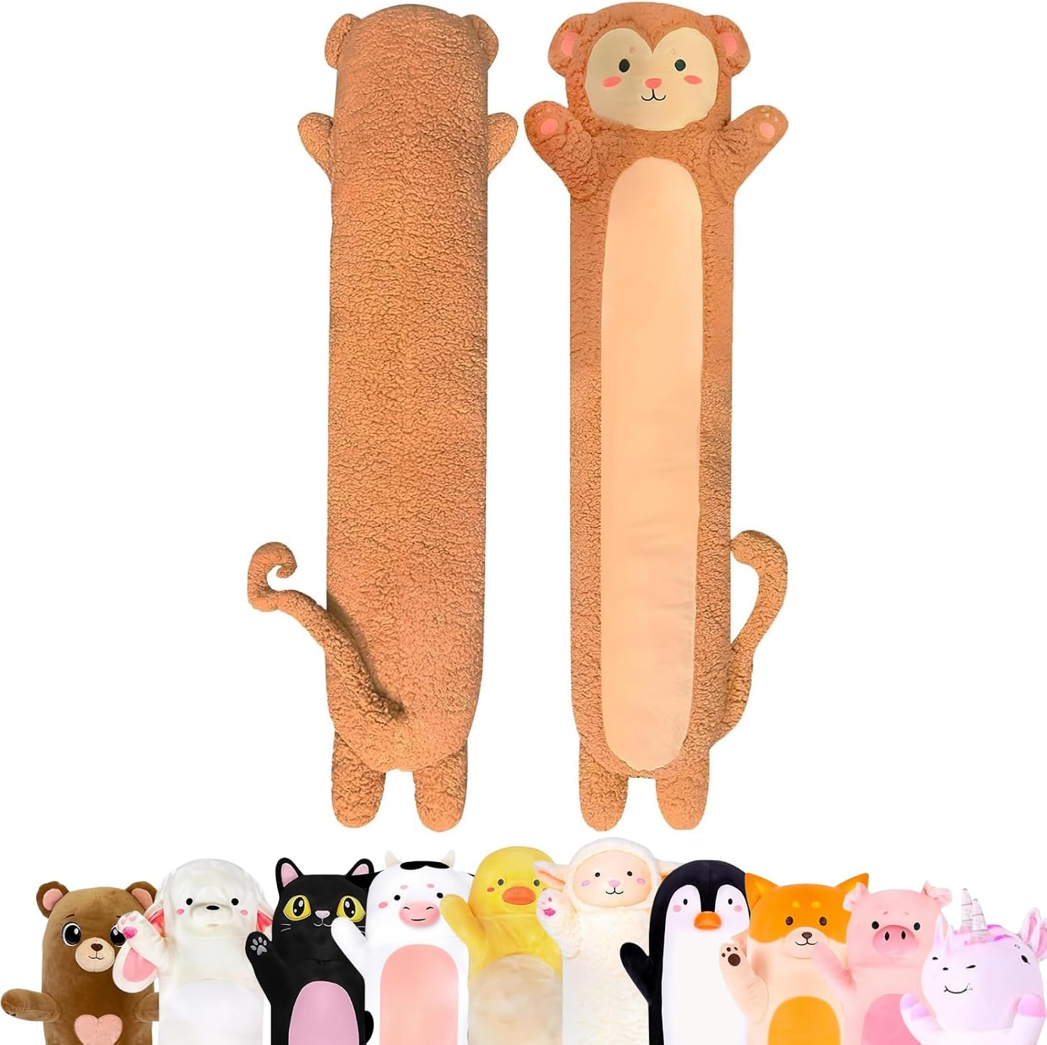 CuddlePaws Cuddle Paws Monkey Plush Body Pillow for Kids | Long Stuffed Animal Cuddle Pillow | Soft Hugging Toy | Plushie Gift for Girls &…