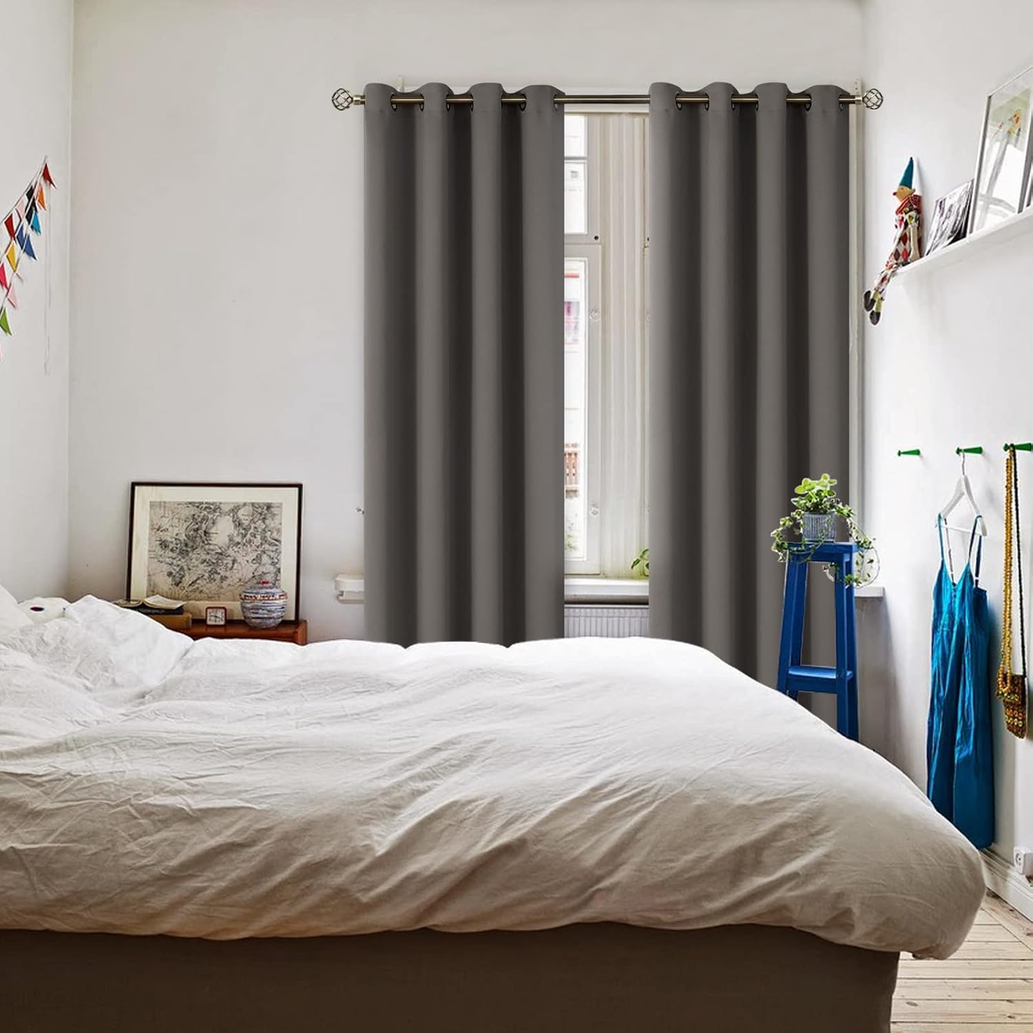 BGment Blackout Curtains for Bedroom - Grommet Thermal Insulated Room Darkening Curtains for Living Room, Set of 2 Panels, Each 46 x 72 Inc…