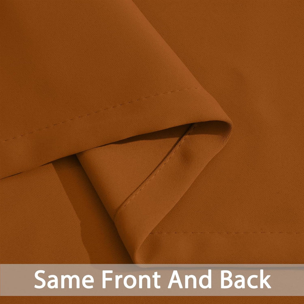 Yakamok Burnt Orange Blackout Curtains-Room Darkening Orange Thermal Insulated Grommet Set of 2 Panels for Bedroom Living Room, 52W x…