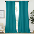 Nicetown Living Room Curtain Panels - (Peacock Teal Color) W52 x L108, 2 PCs, Back Tab/Rod Pocket Room Darkening Window Treatment Draperies…