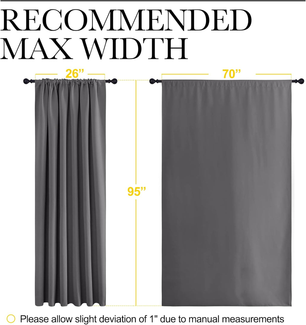 NICETOWN Blackout Curtain Panels for Window - Thermal Insulated Rod Pocket Blackout Drapes/Draperies for Dining Room (2 Panels, W70 x L95…