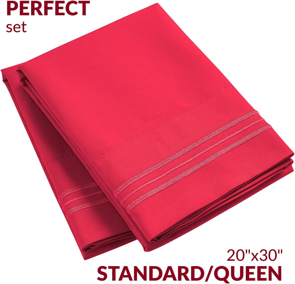 Mellanni Pillow Cases - Luxury, Extra Soft, Cooling Pillow Covers - 2 PC Iconic Collection Pillowcases - Envelope Closure (Standard/Queen 2…