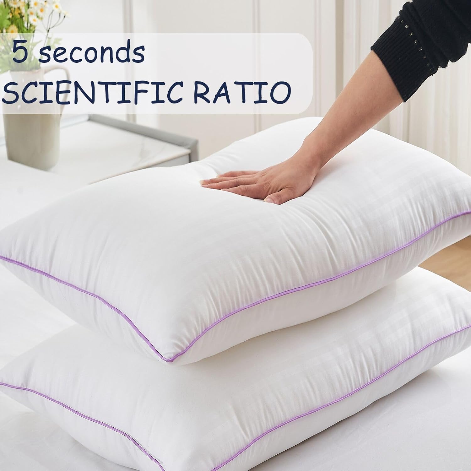 VAINOC Pillows King Size Set of 2, Breathable Hotel Collection Bed Pillows for Sleeping Medium Soft Down Alternative Microfiber Filled,20…