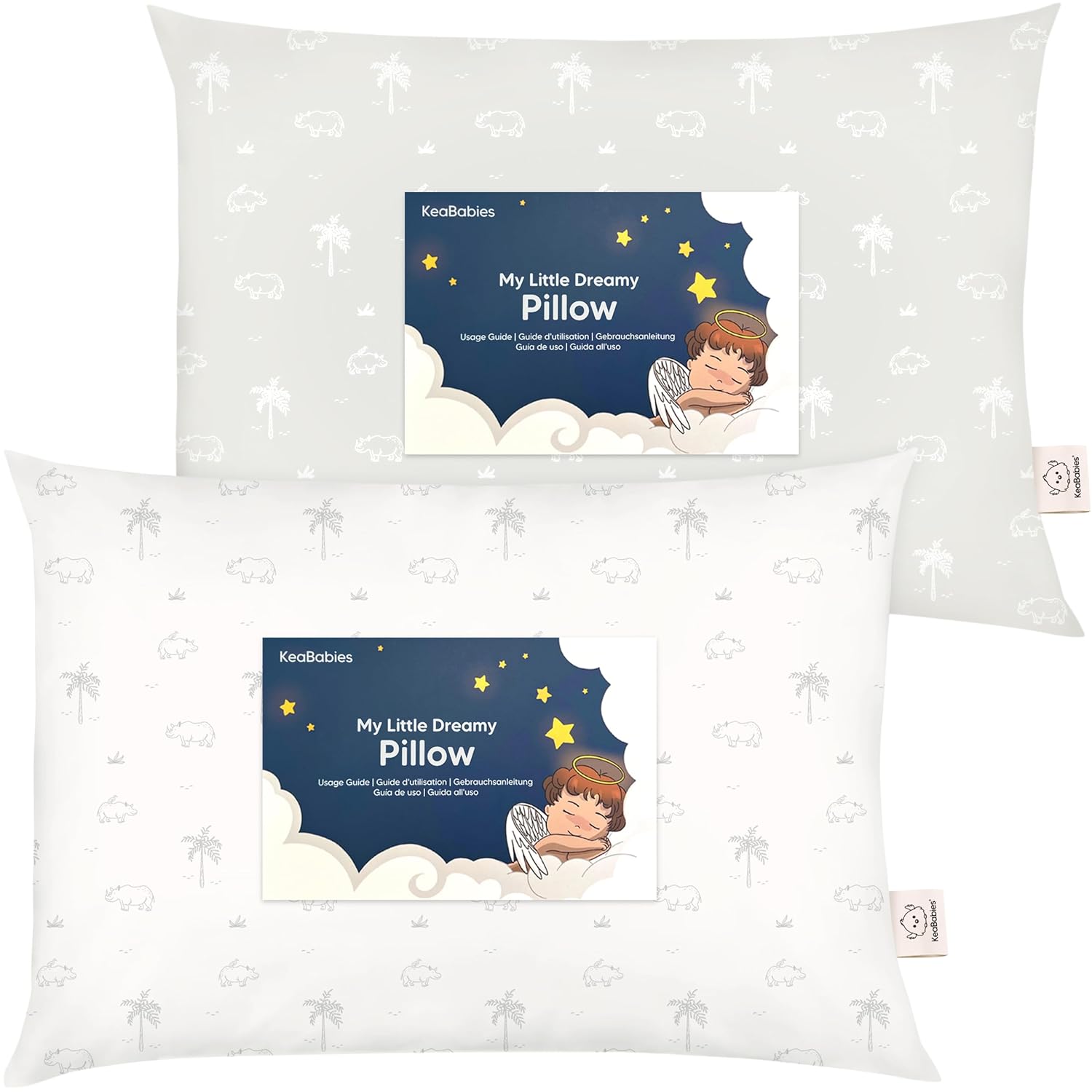 KeaBabies 2-Pack Toddler Pillows 2 Year Old to 5-13x18 Soft Organic Cotton Kids Pillow for Sleeping, Travel, School, Daycare, Nap…