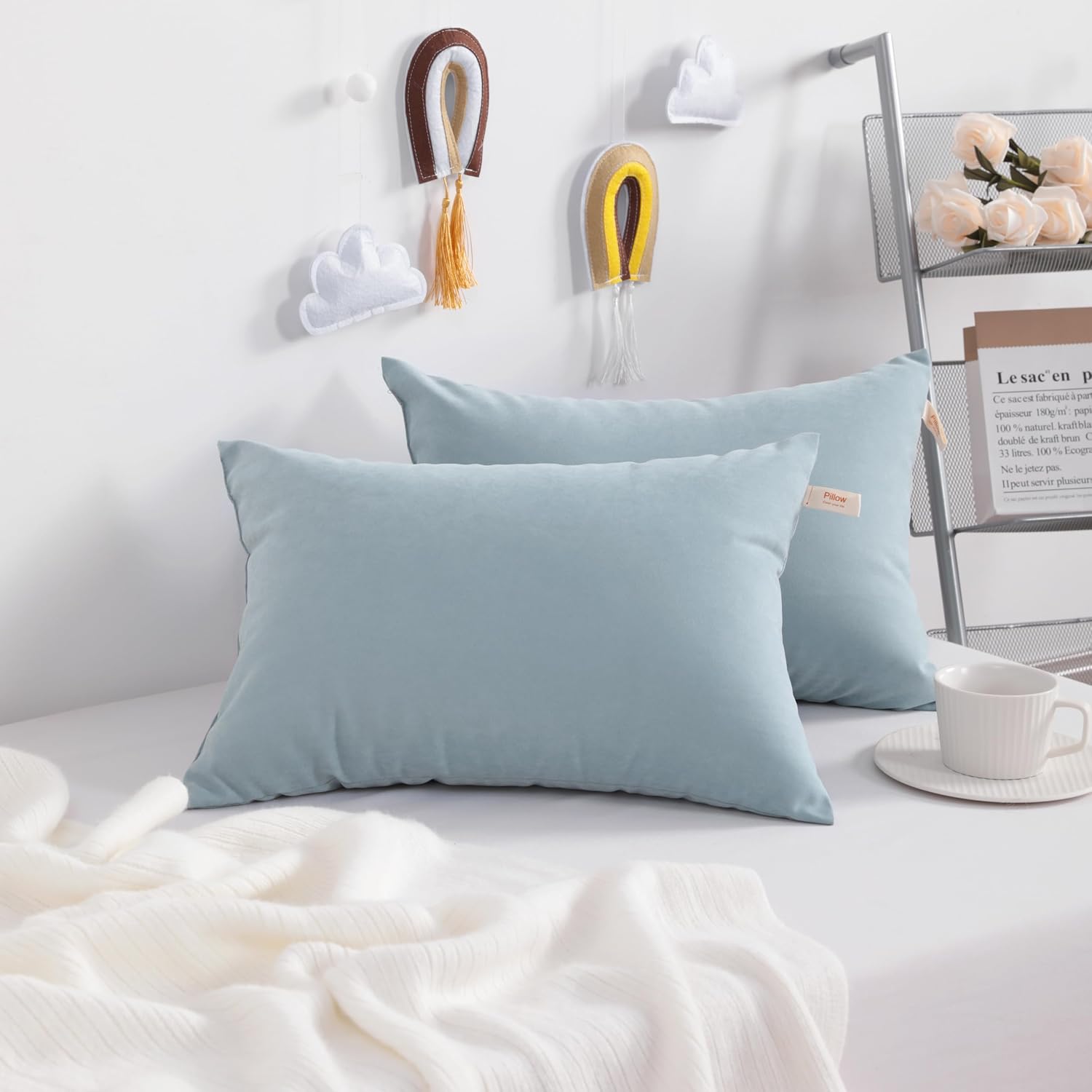 Ntbay Toddler Pillows, Down Alternative 13"x18" Pillows, Machine Washable - Soft and Breathable Travel Small Pillows for Sleeping, Ideal fo…