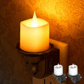 Briignite Candle Night Light, Amber Night Lights Plug into Wall 2 Pack, LED Flicker Candle Night Light with Light Sensor, 0-100LM…