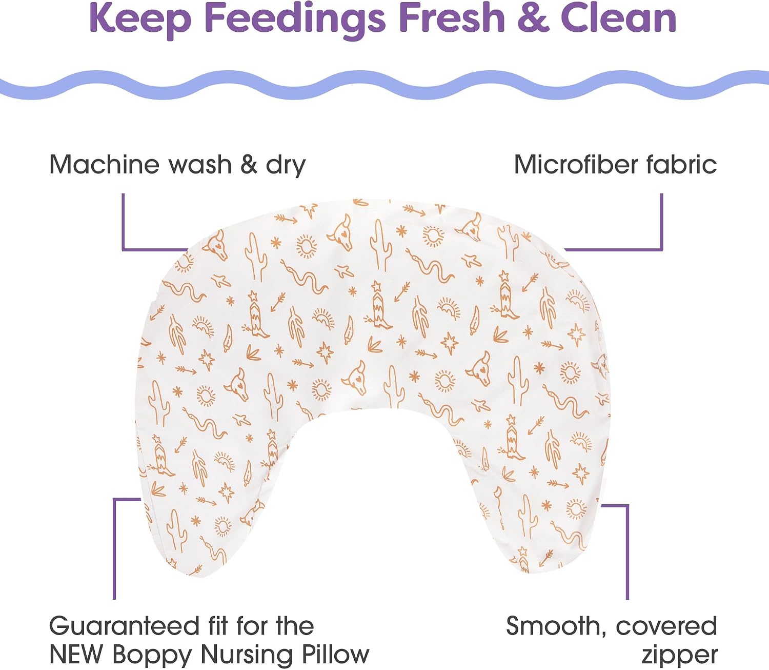 Boppy Nursing Pillow Cover - Soft, Hypoallergenic Washable Microfiber Bottle & Breastfeeding Pillow Covers (Redesigned Feeding Pillow…
