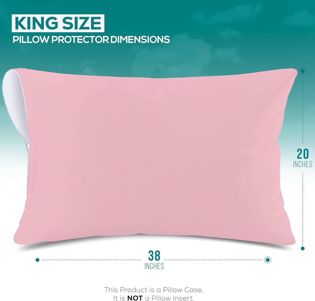 Utopiabedding Utopia Bedding 100% Waterproof Pillow Protectors with Zipper King Size (Set of 2), Bed Bug and Dust Mite Proof Zippered Pillo…