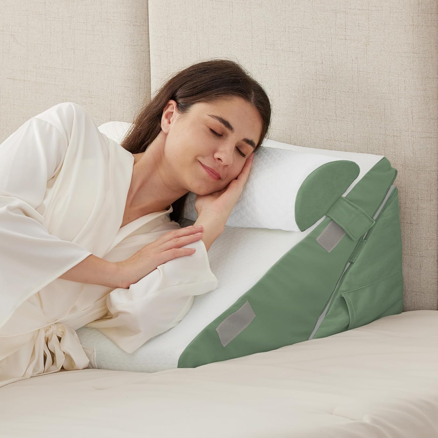 Ruqmuis 3PCS Wedge Pillow Set for After Surgery, Adjustable 9&12 Inch Bed Wedge Pillow for Sleeping, Incline Pillow Wedge for Headboard, Po…