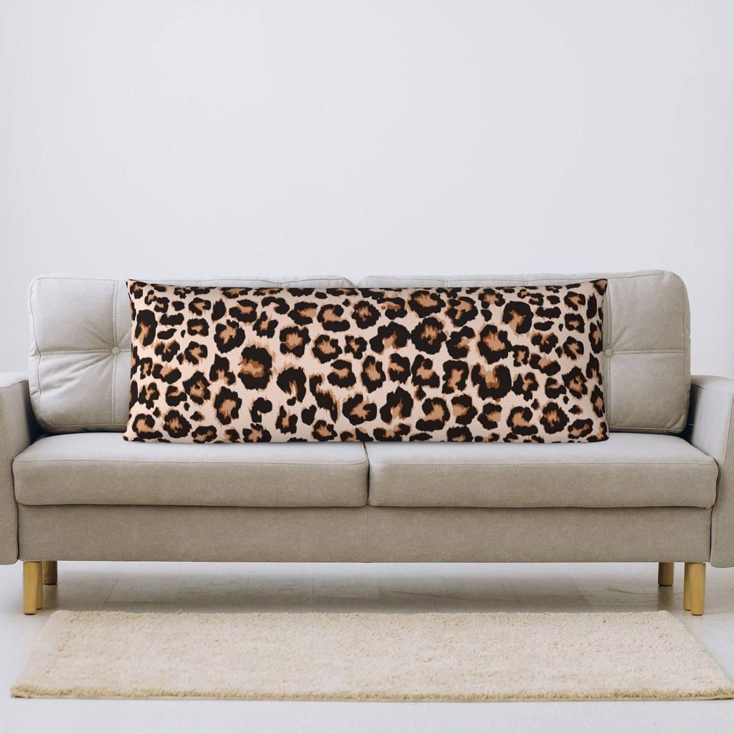 Sovvin Cheetah Print Body Pillow Cover Leopard Long Pillow Case with Zipper Decorative Soft Cushion Bedding Pillowcase for Couch Bed…