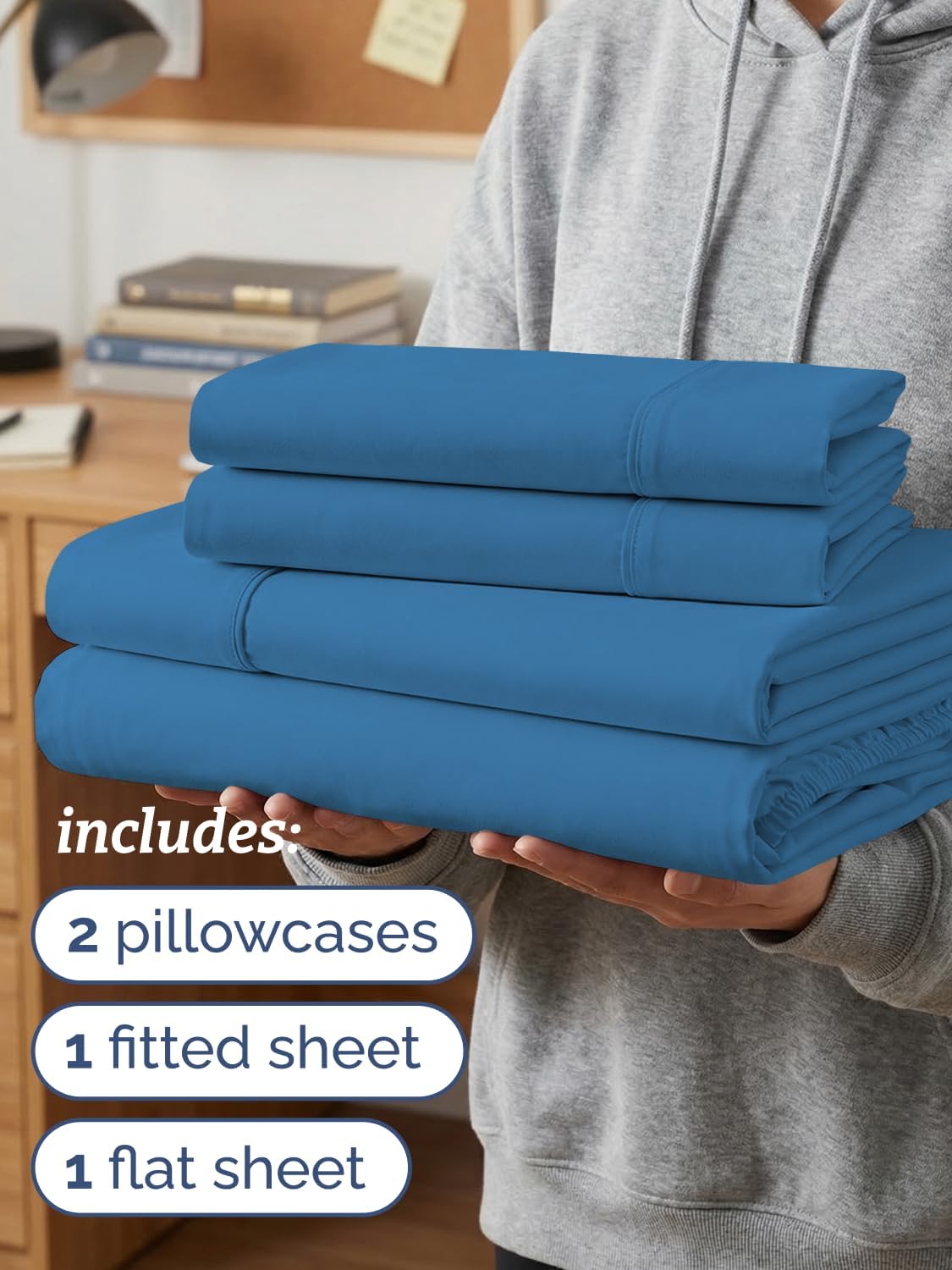 Twin XL 4 Piece Sheet Set - Comfy, Breathable & Cooling - Soft Hotel Luxury Bedding for Women, Men, Kids, Teens and Children - 1 Flat & 1…
