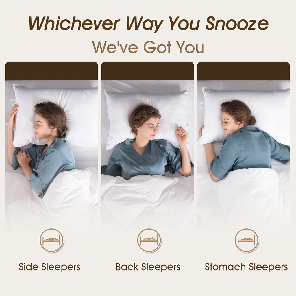Downluxe Down Alternative Pillows Standard Size Set of 2 - Hotel Collection Soft Bed Pillows for Sleeping, Perfect for Side, Back and Stoma…