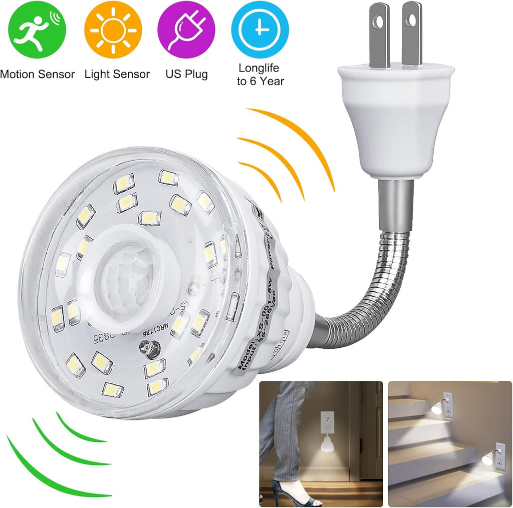 Dekeliy Plug in Motion Sensor Night Light Indoor, PIR Infrared Motion-Activated LED Night Light for AC Outlet, Dusk to Dawn Sensor Smartligh…