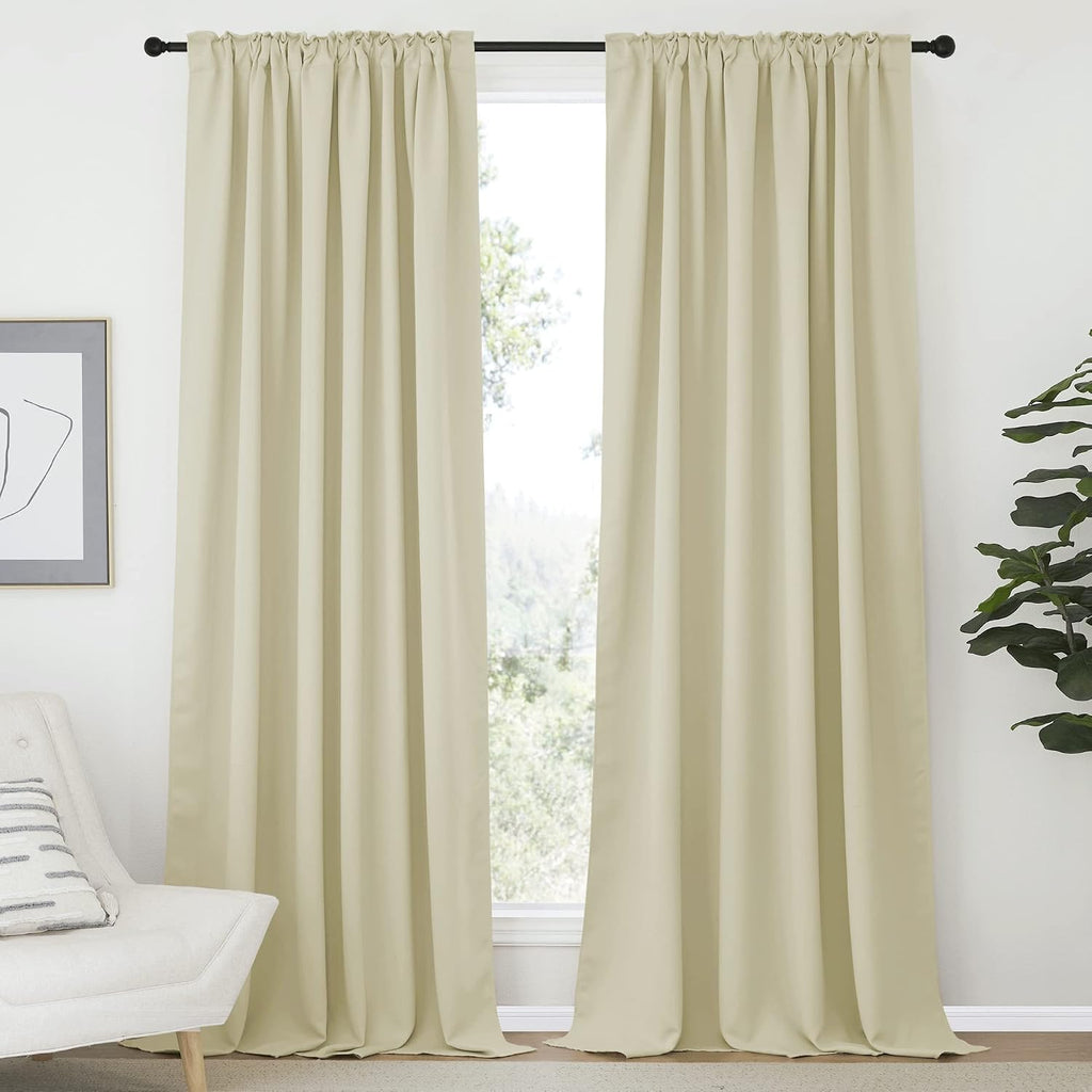 Nicetown Extra Long and Wide Room Darkening Curtains for Patio Sliding Glass Door, Window Treatment Curtains and Draperies with Rod Pocket…