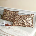 Lcbd Satin Pillowcase for Hair and Skin, Gold Leopard Printed Pillow Cases Set of 2, Queen Size Silk Satin Pillow Covers for Women with Env…