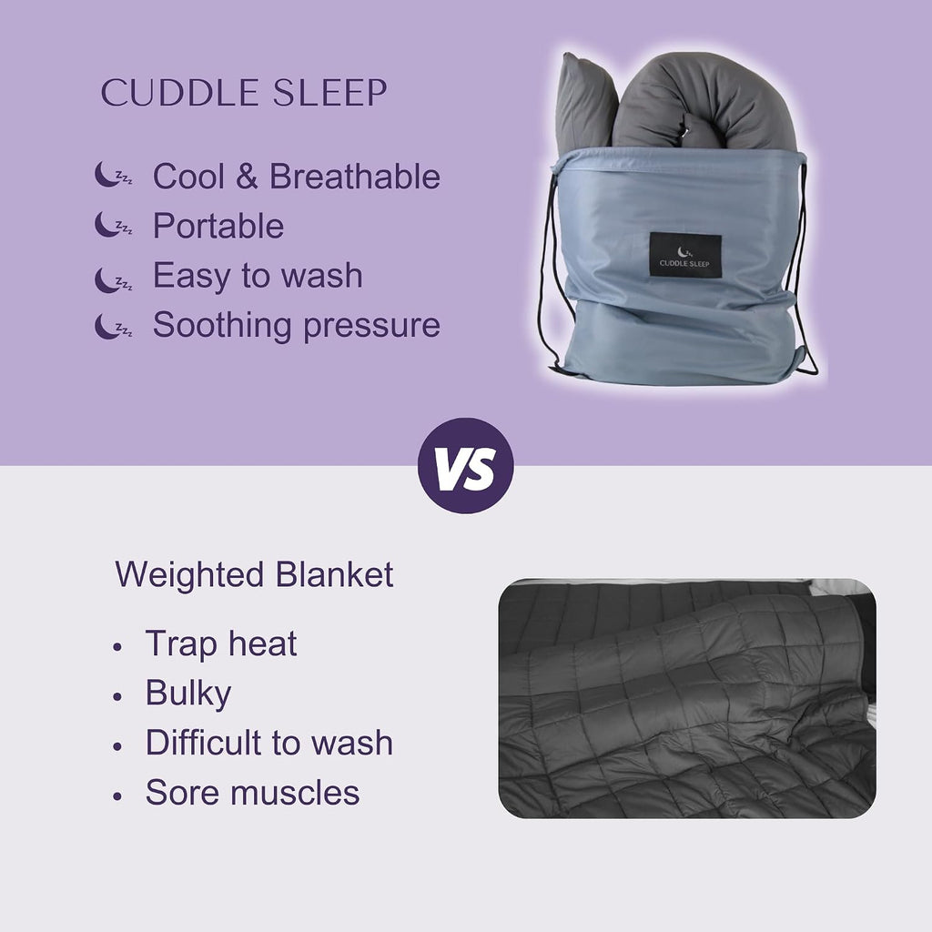 Good Karma Mart Cuddle Sleep Weighted Pillow - Sensory Pillow - Cuddles You to Sleep - Cool Touch Sleeve - Travel Friendly - 52inches - Wei…