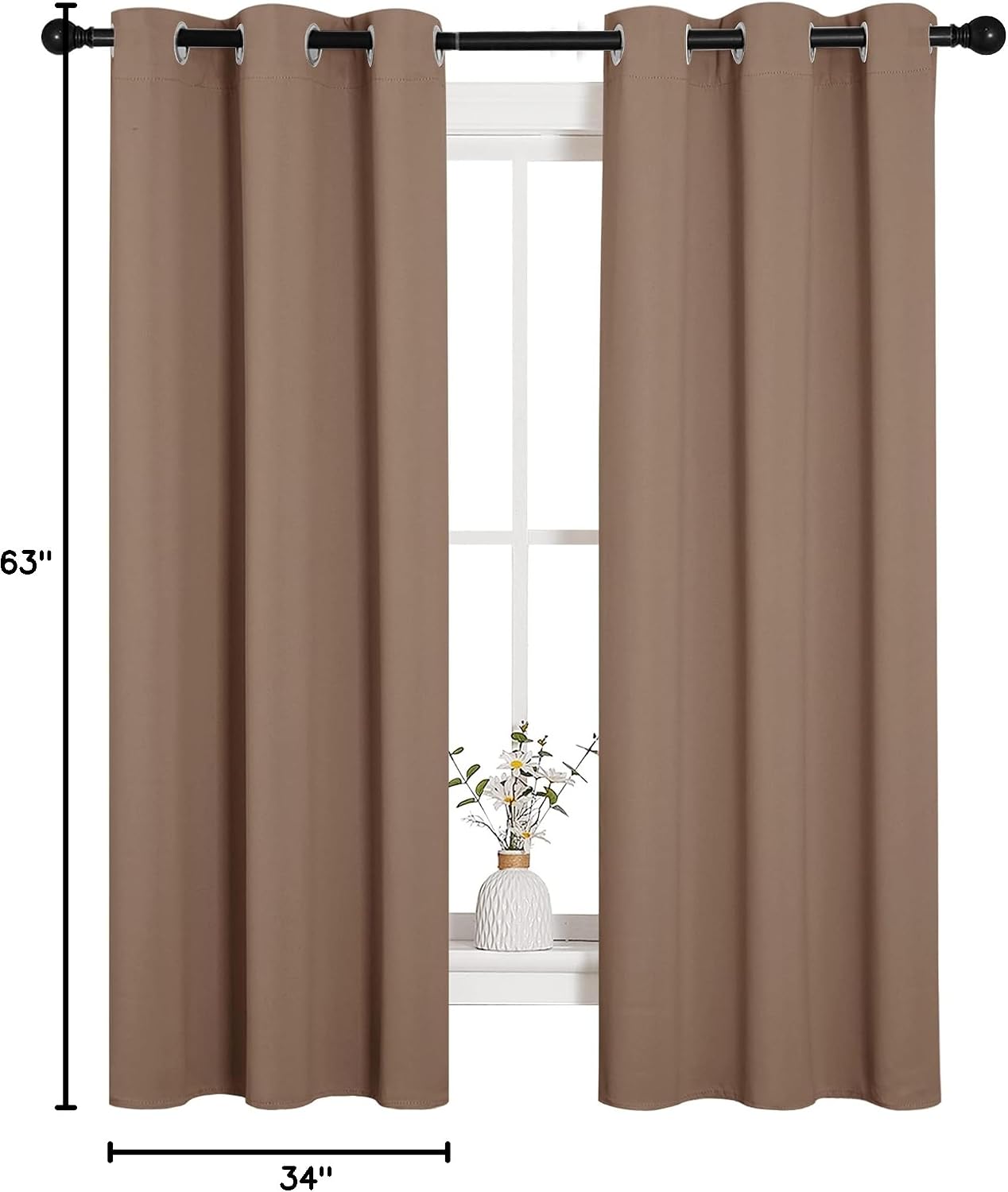 NICETOWN Blackout Window Curtains and Drapes for Kitchen, Window Treatment Thermal Insulated Solid Grommet Blackout Drapery Panels (Set…