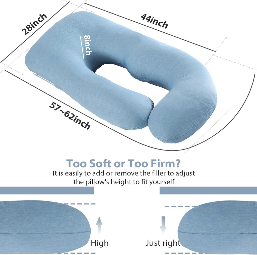BATTOP Pregnancy Pillow for Sleeping, Maternity Pillow with Cooling Removable Cover,57 Inch Cooling Body Pillow, Support for…