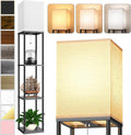 Floor Lamp with Shelves for Living Room, Shelf Floor Lamp with 3 CCT LED Bulb, Corner Display Standing Column Lamp Etagere Organizer…