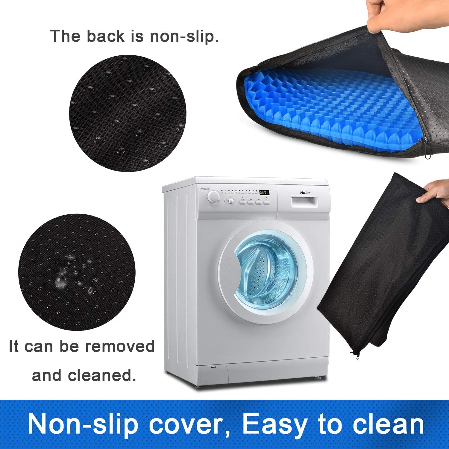 Gel Seat Cushion, Cooling seat Cushion (Super Large & Thick), Breathable Honeycomb Design Absorbs Pressure Points Seat Cushion, Gel…