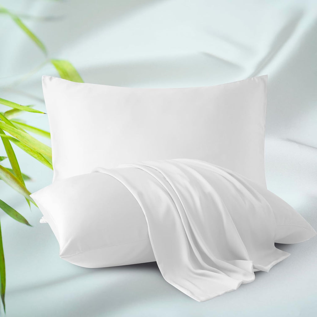 4-Pack Bamboo Viscose Zippered Pillow Cases Queen Size, 400 Thread Count Cooling Pillow Protectors for Hot Sleepers, Luxurious Hotel…
