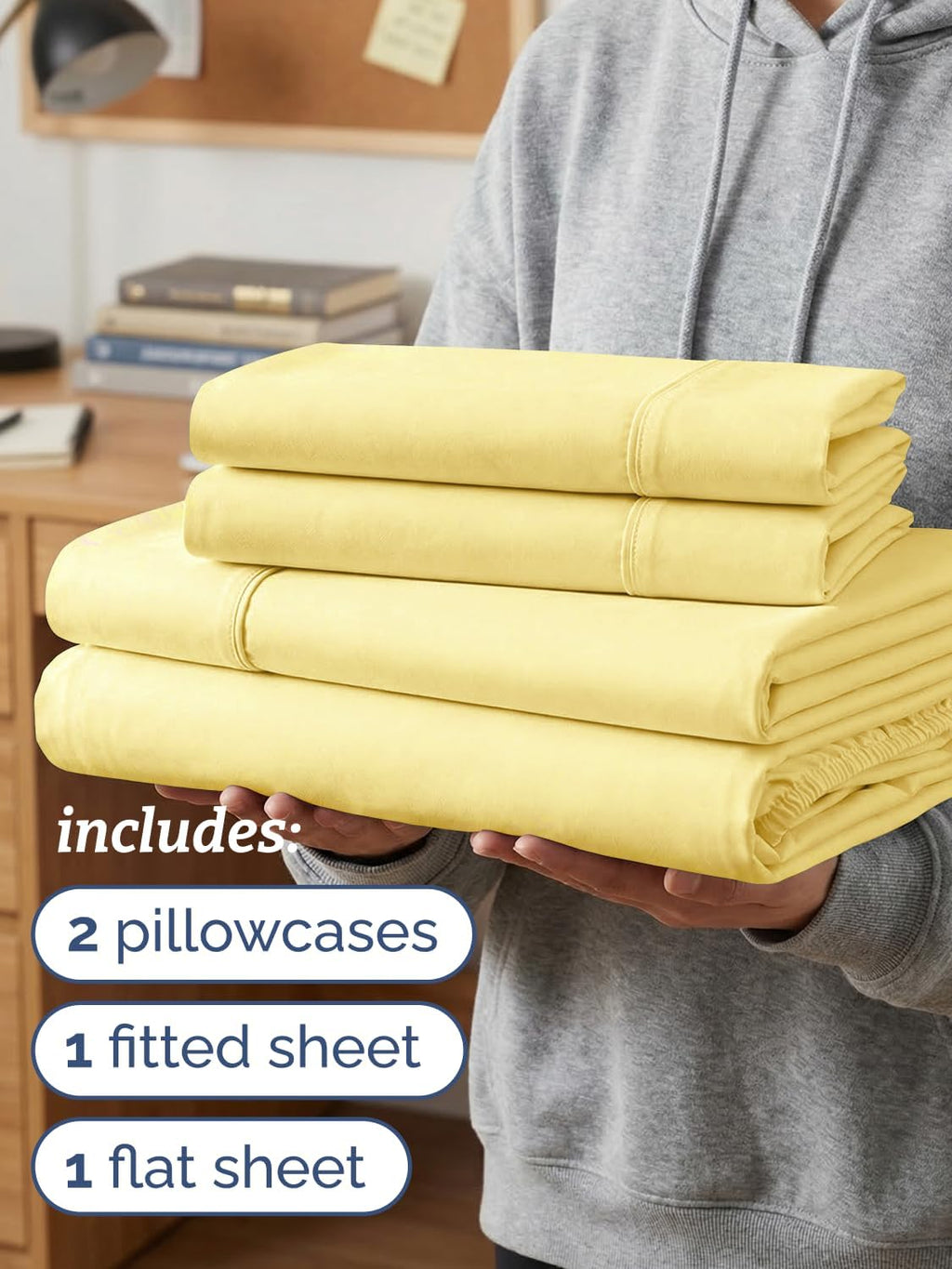 Twin XL 4 Piece Sheet Set - Comfy, Breathable & Cooling - Hotel Luxury Bedding for Women, Men, Kids, Teens & Children - 1 Flat & 1 Fitted…