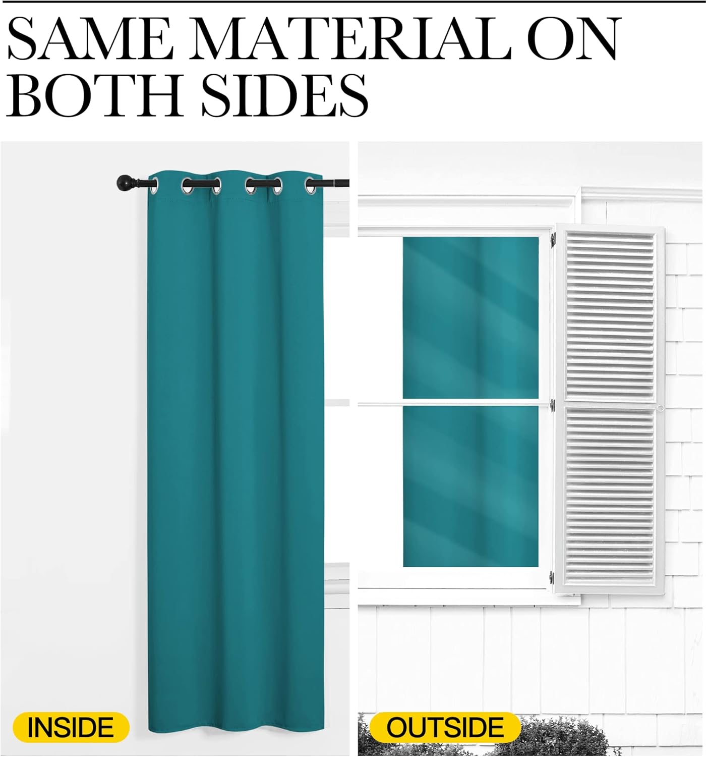 NICETOWN Kitchen Blackout Window Curtain Panel Home Fashion Thermal Insulated Solid Grommet Room Darkening Drape for Apartment (Peacock…