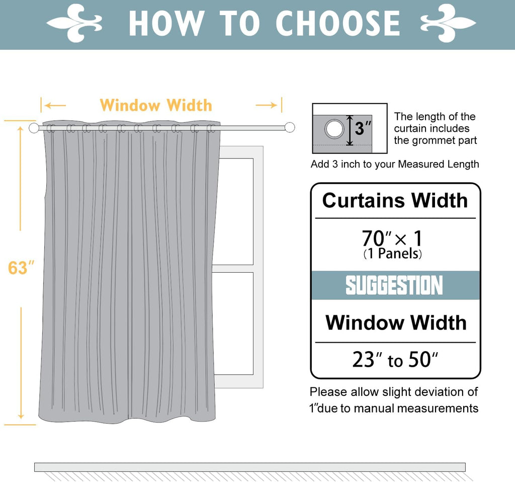 ChrisDowa Blackout Curtains 70 inches Wide for Bedroom - Extra Wide Grommet Thermal Insulated Room Darkening Curtains for Living Room (1 Pa…