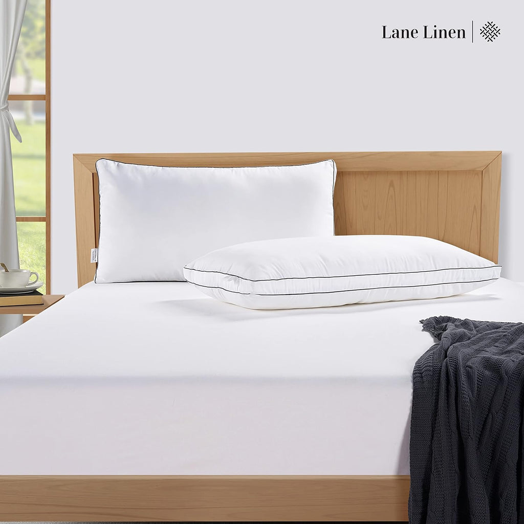 LaneLinen LANE LINEN Bed Pillows King Size Set of 2-20"x36" Medium Firm Down Alternative Pillows for Sleeping, Hotel Quality Back Stomach o…