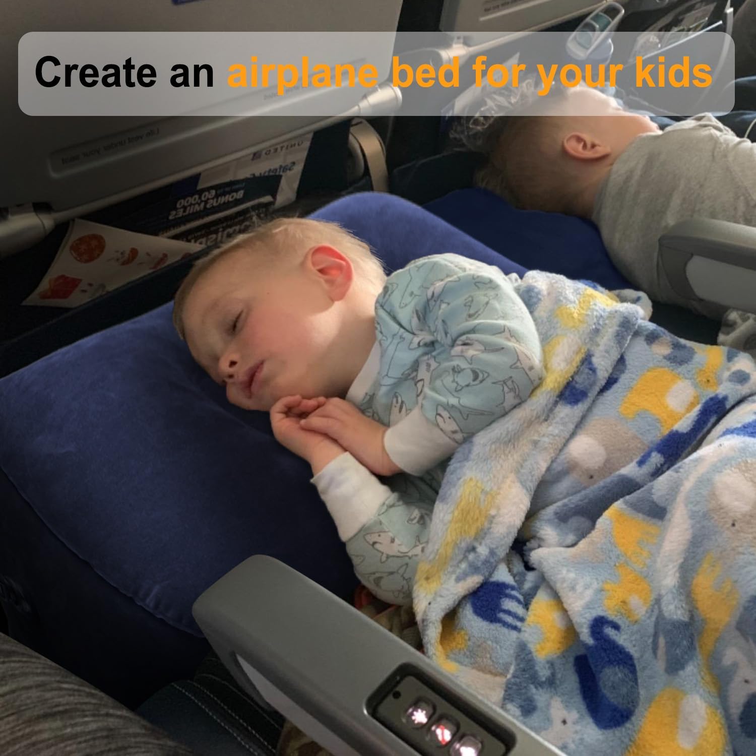 Maliton Inflatable Travel Foot Rest Pillow, Kids Airplane Bed, Adjustable Height Leg Pillow for Air Travel, Make a Flat Bed for Kids and…