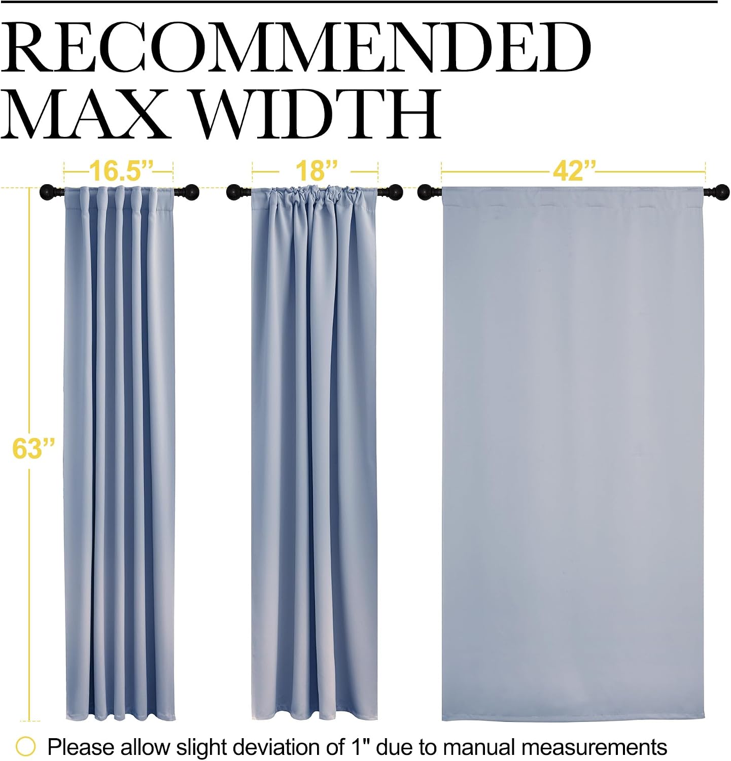 NICETOWN Blackout Curtains Window Panel Drapes - (Vintage Blue Color) W42 x L63, 2 Panels, Home Decoration Light Blocking Thermal…