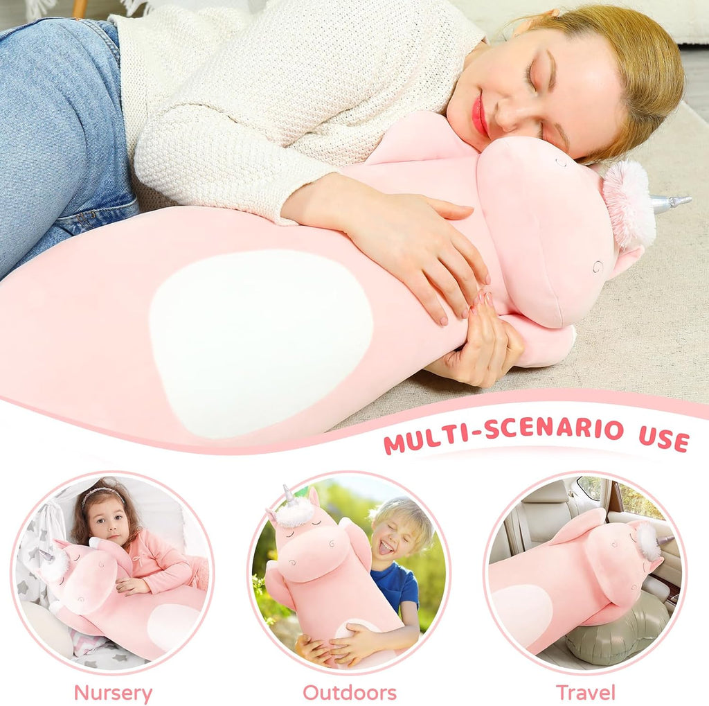 MorisMos Big Unicorn Body Pillow, 36.2'' Plush Unicorn Stuffed Animal, Super Soft Hugging Pillow for Girl Kid, Giant Stuffed Animal Plush…
