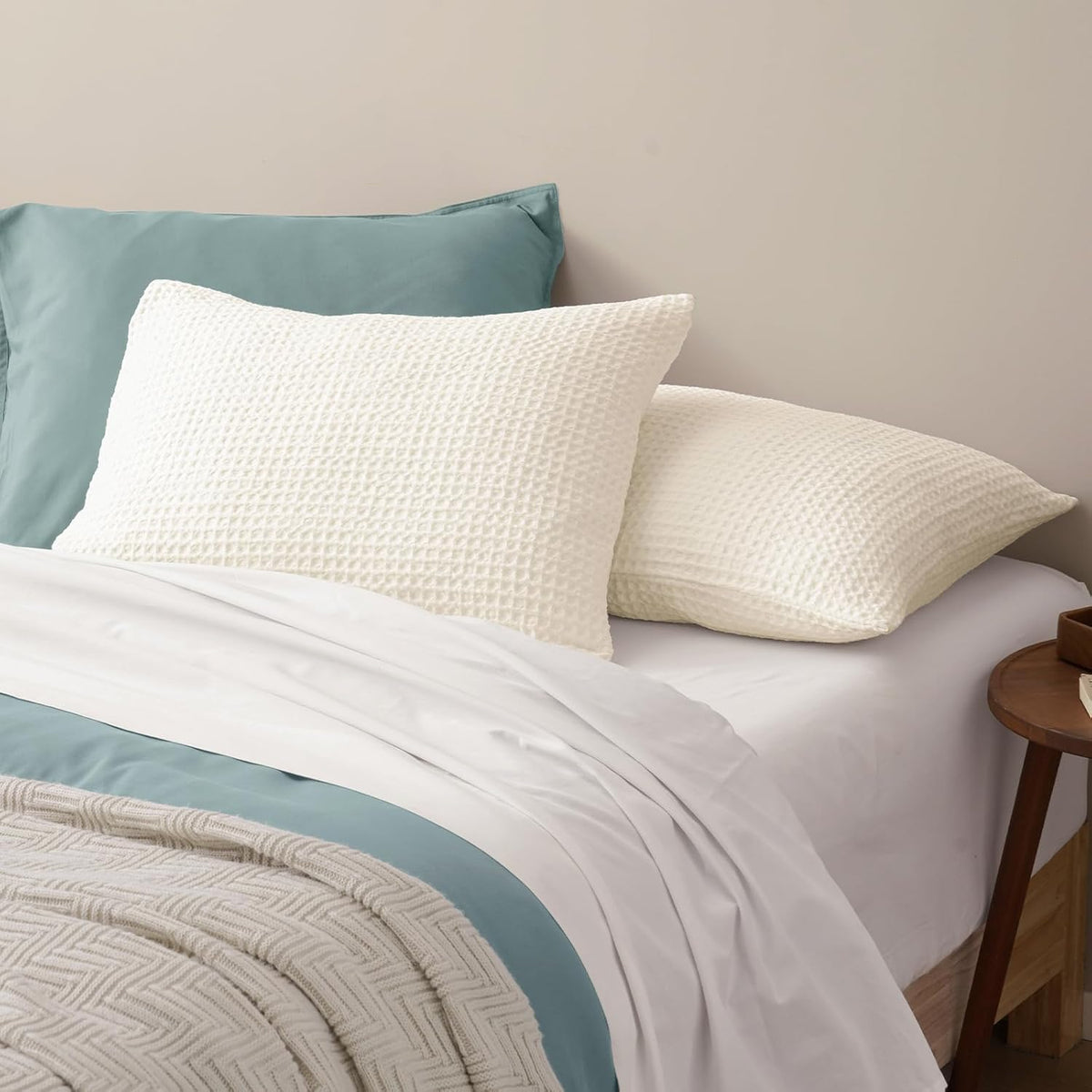 Phf Ultra Soft Waffle Weave Pillow Shams Standard Size, No Insert, 2 Pack 20" x 26" Pillowcases, Breathable & Skin-Friendly Pillow Cases, St…