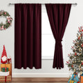 Jiuzhen Christmas Blackout Curtains for Bedroom - Thermal Insulated Room Darkening Noise Reducing, 52 x 63 Inch Length Curtains for Living…