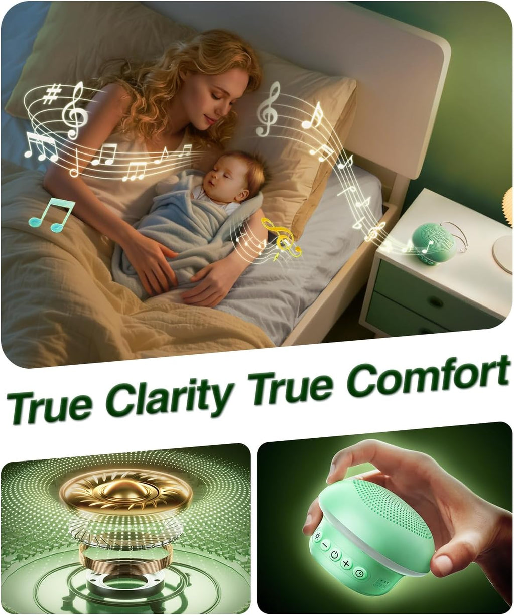 Portable White Noise Sound Machine with 20 Relaxing Sounds, 48H Playtime, 3 Timers & Night Lights, Memory, TF Card Mode & 10m Wireless…