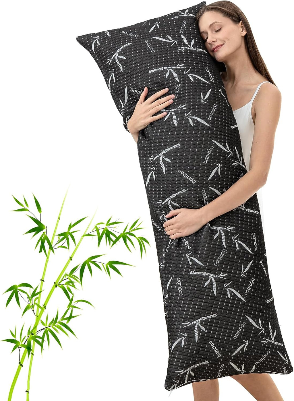 Primesoft Full Body Pillow with Removable Pillowcase for Adults,(Memory Foam Filling)(Long Pillow for Side Sleepers) (Fluffy and…