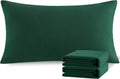 Ntbay King Pillowcase Set - 2 Pack Brushed Microfiber 20x40 Pillowcases - Soft, Wrinkle-Free, Fade-Resistant, Stain-Resistant, Dark Green P…