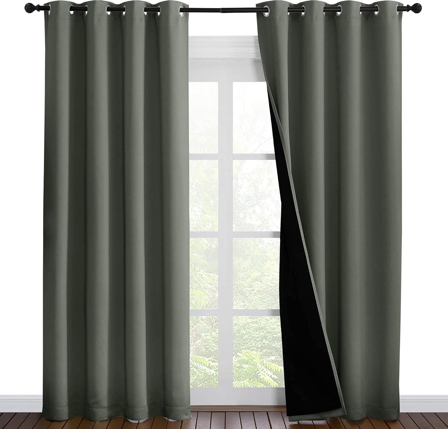 Nicetown 100% Blackout Curtains 86 inches Long, Pair of Energy Smart & Noise Blocking Out Drapes for Baby Room Window, Thermal Insulated Gu…
