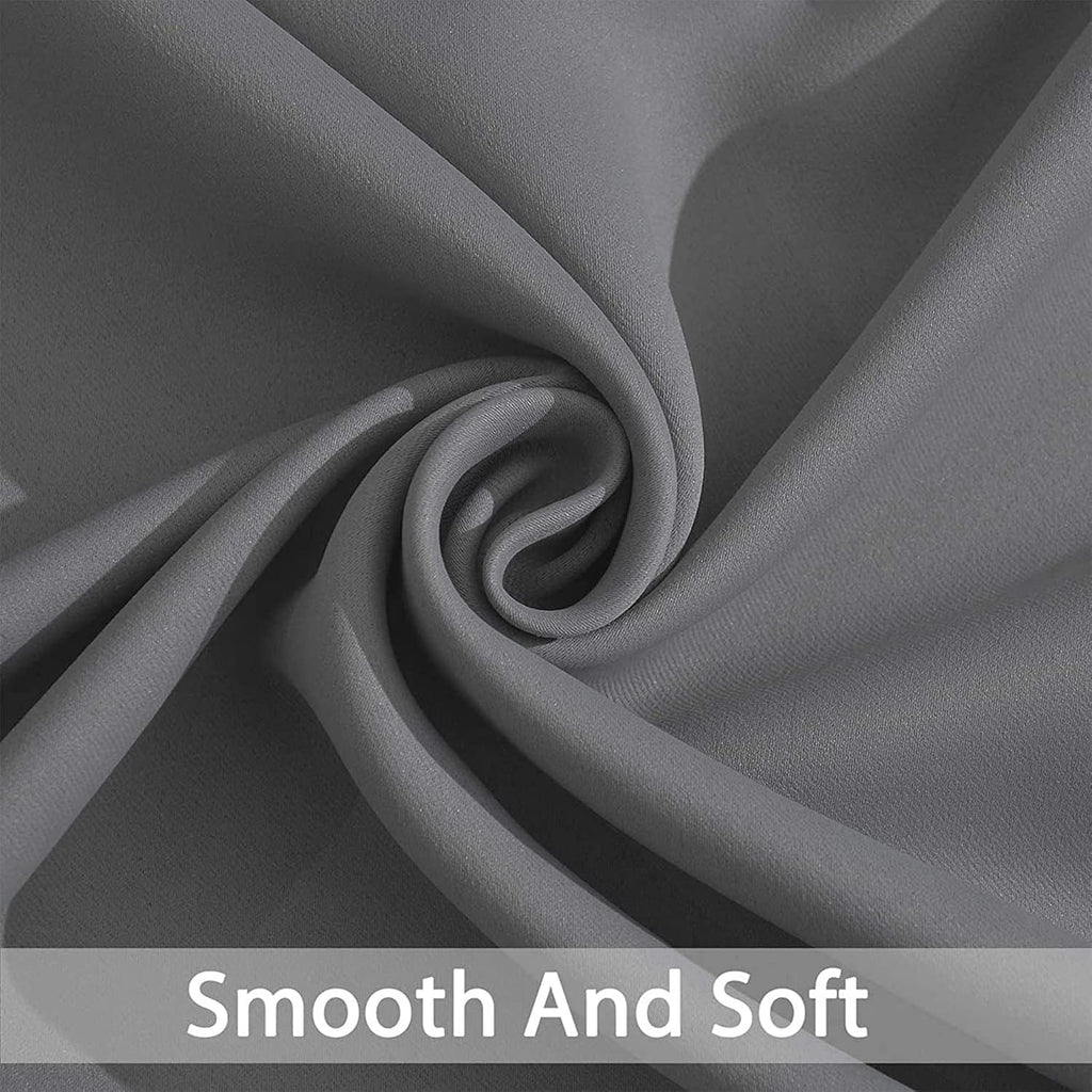 Yakamok Room Darkening Gray Blackout Curtains Thermal Insulated Grommet Curtain Panels for Bedroom, 42W x 72L, Grey, 2 Panels