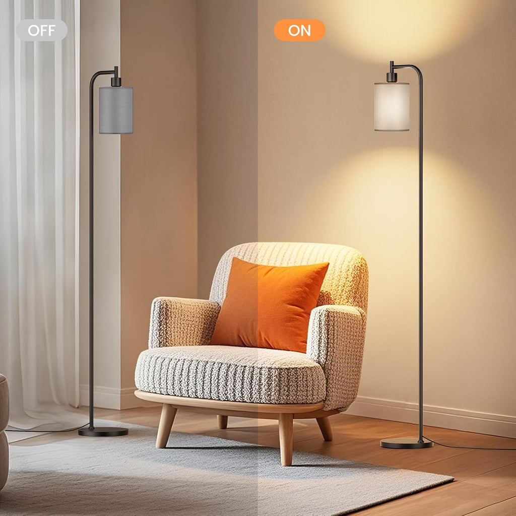 SIBRILLE Floor Lamp with Linen Shade, Dimmable Tall Standing Lamp with Remote Control & 3 Color Temperatures, Modern Floor Lamps for…