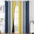 Estelartextiler Estelar Textiler Navy Blue and Yellow Gradient Blackout Curtains for Bedroom, Thermal Insulated Ombre Blackout Drapes, Full…