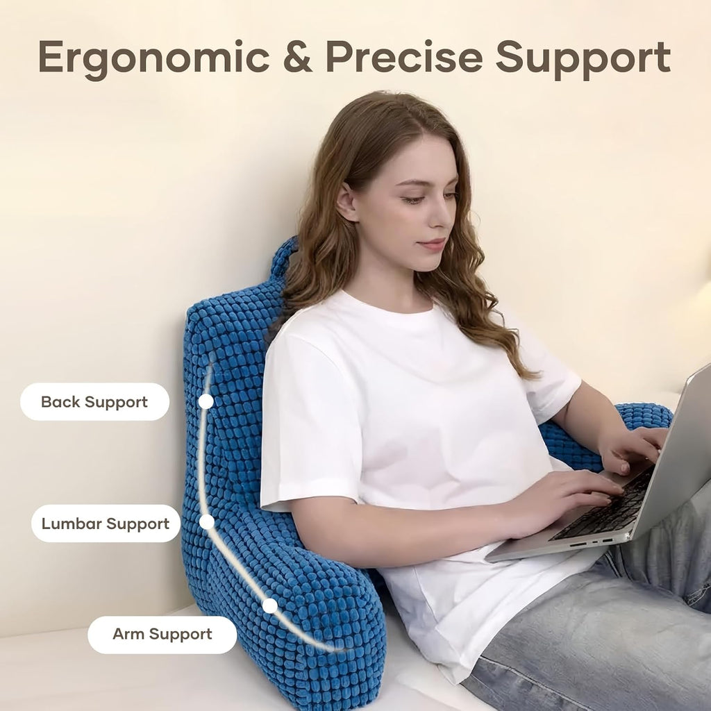 NOONTIDE Reading Pillow with Top Handle, Uniquely Designed Soft Fabric, Ergonomic Back Support for Bed, Cover Washable Sit up…